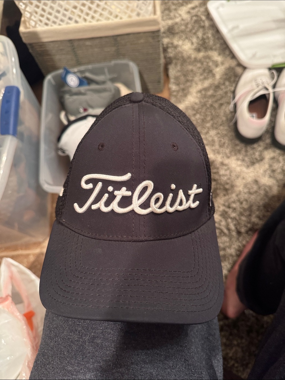 Titleist Black Cap with White Script Logo
